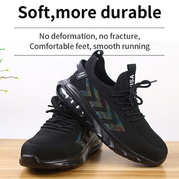 Anti-Smashing Steel Toe Puncture Proof Construction Lightweight Breathable Sneakers Boots Women Men Work Safety Shoes For Summer