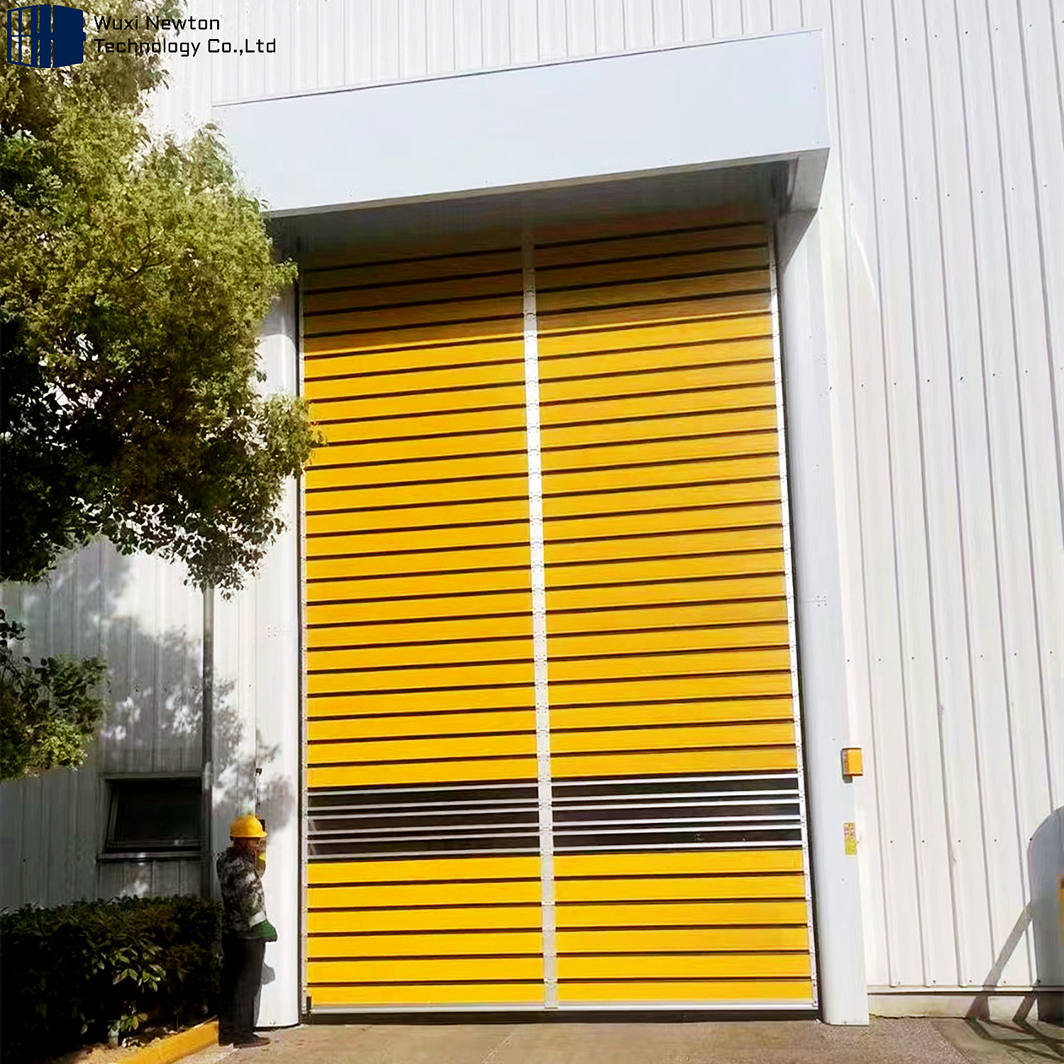 Vertical Opening Fast Aluminum Alloy Roll up High Speed Hard Panel Door