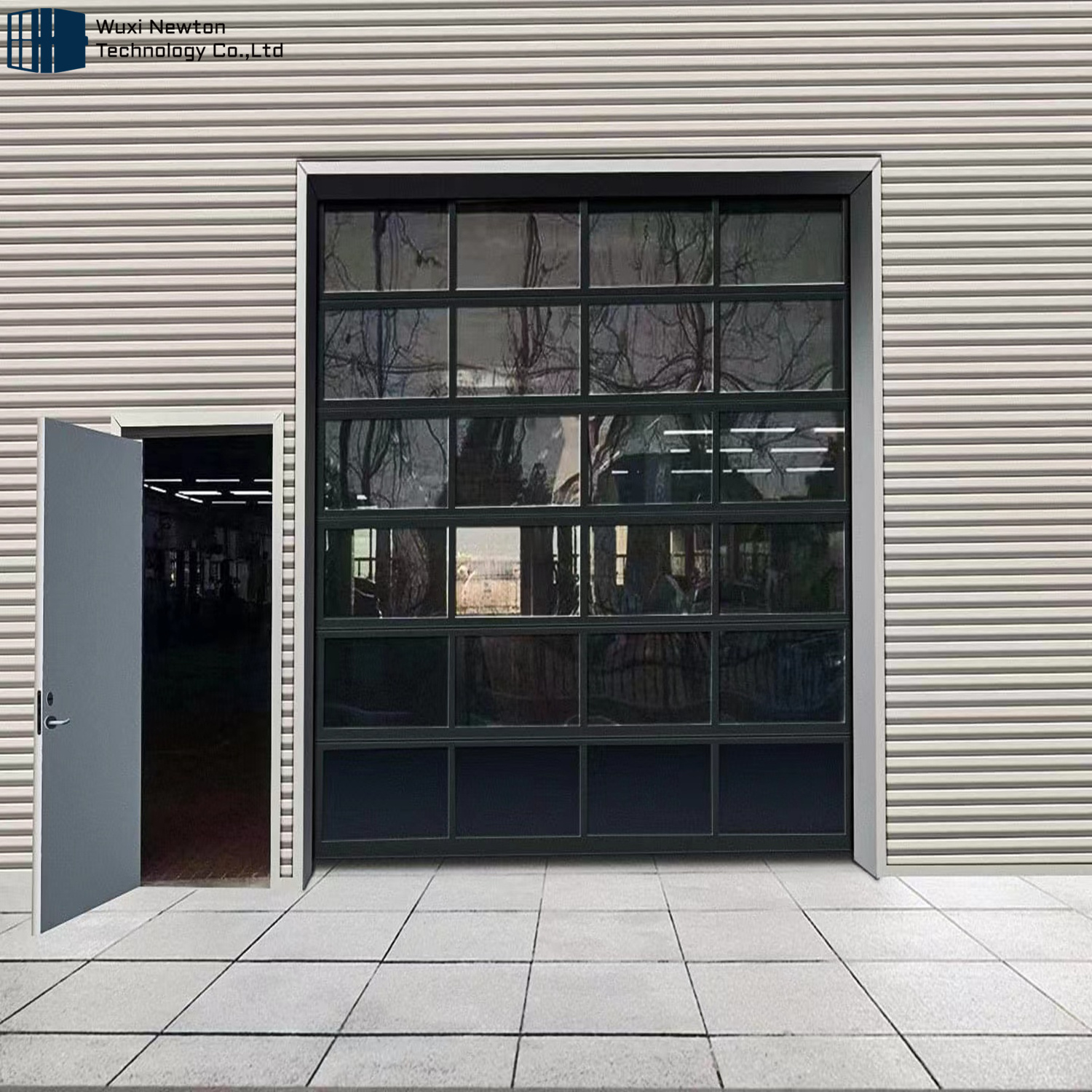 New Black Polycarbonate Finger Protection Modern Glass Plexiglass Garage Doors