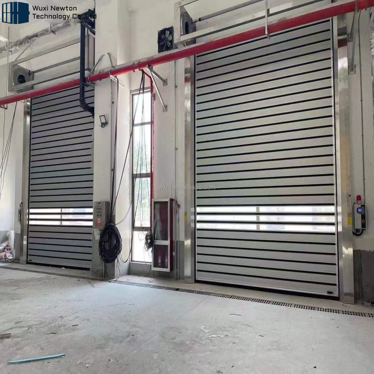 Vertical Opening Fast Aluminum Alloy Roll up High Speed Hard Panel Door