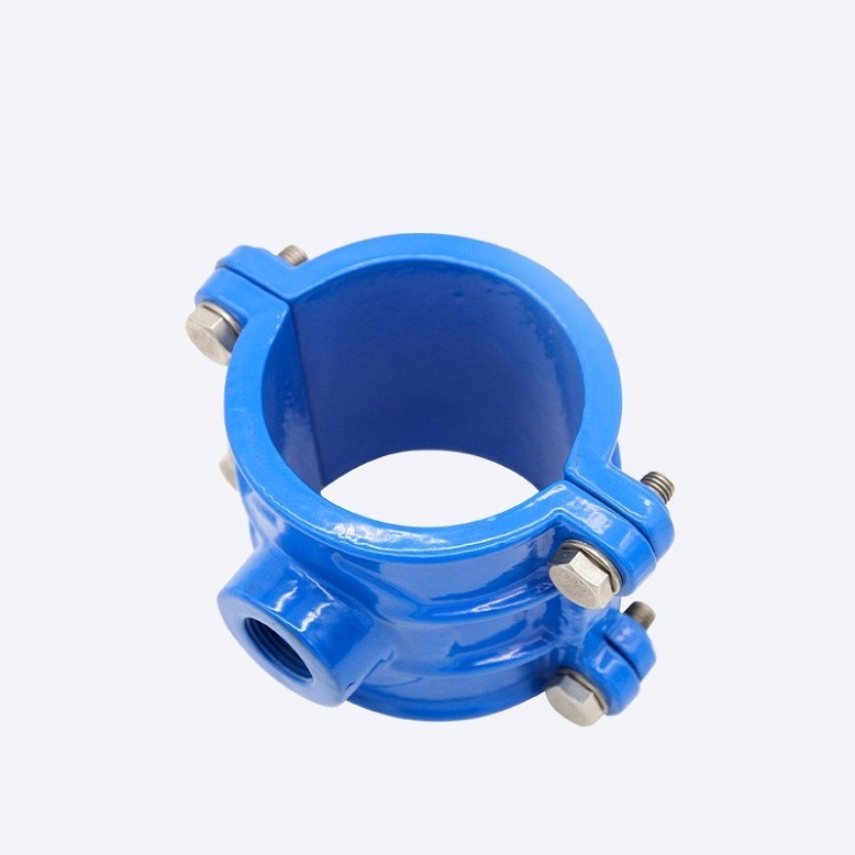 DN50-DN300 Ductile Iron high quality pvc pipe saddle clamps for PE-PVC Pipe