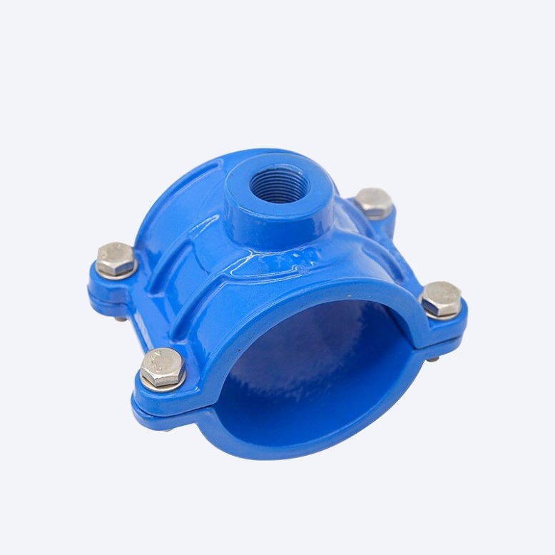 DN50-DN300 Ductile Iron high quality pvc pipe saddle clamps for PE-PVC Pipe