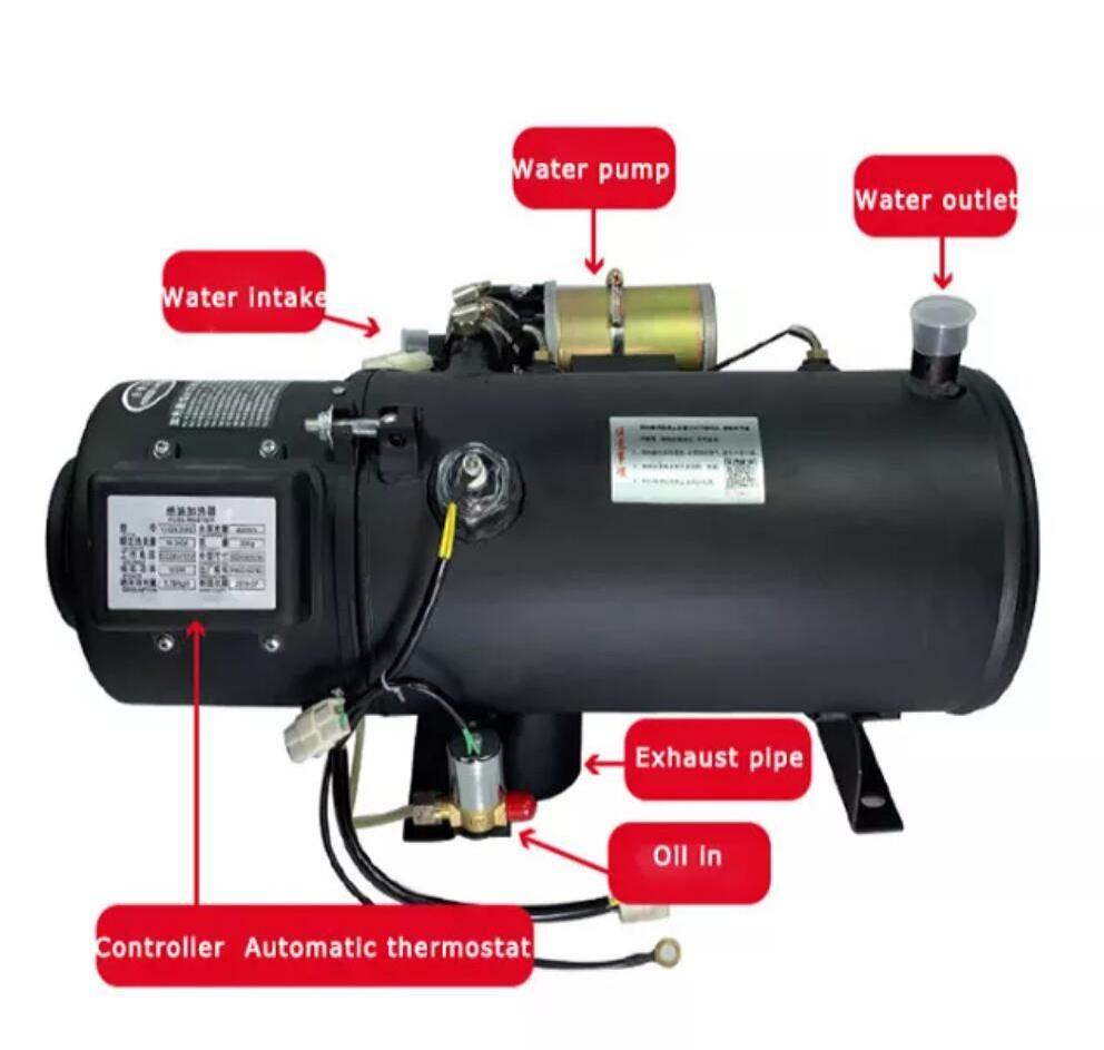 OkyRie Water Parking Heater 12V 24V 10KW  Aluminum Shell Diesel Water Heater Suitable For Buses Trucks