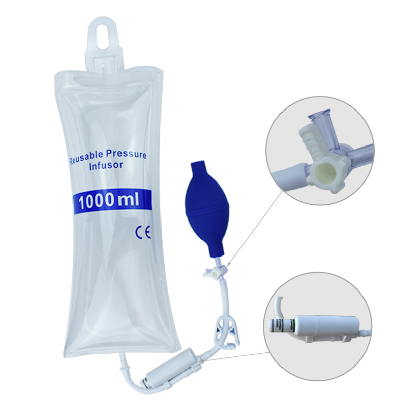 Manual pressure infusion bags with pressure indicator tpu coated nylon Pressurse Infusion Bag