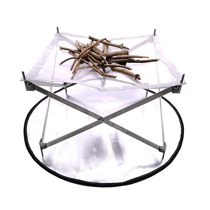 6A Modern Outdoor Garden Portable Folding Foldable Wood Camp Steel metal BBQ Fire Pit  for wholesale