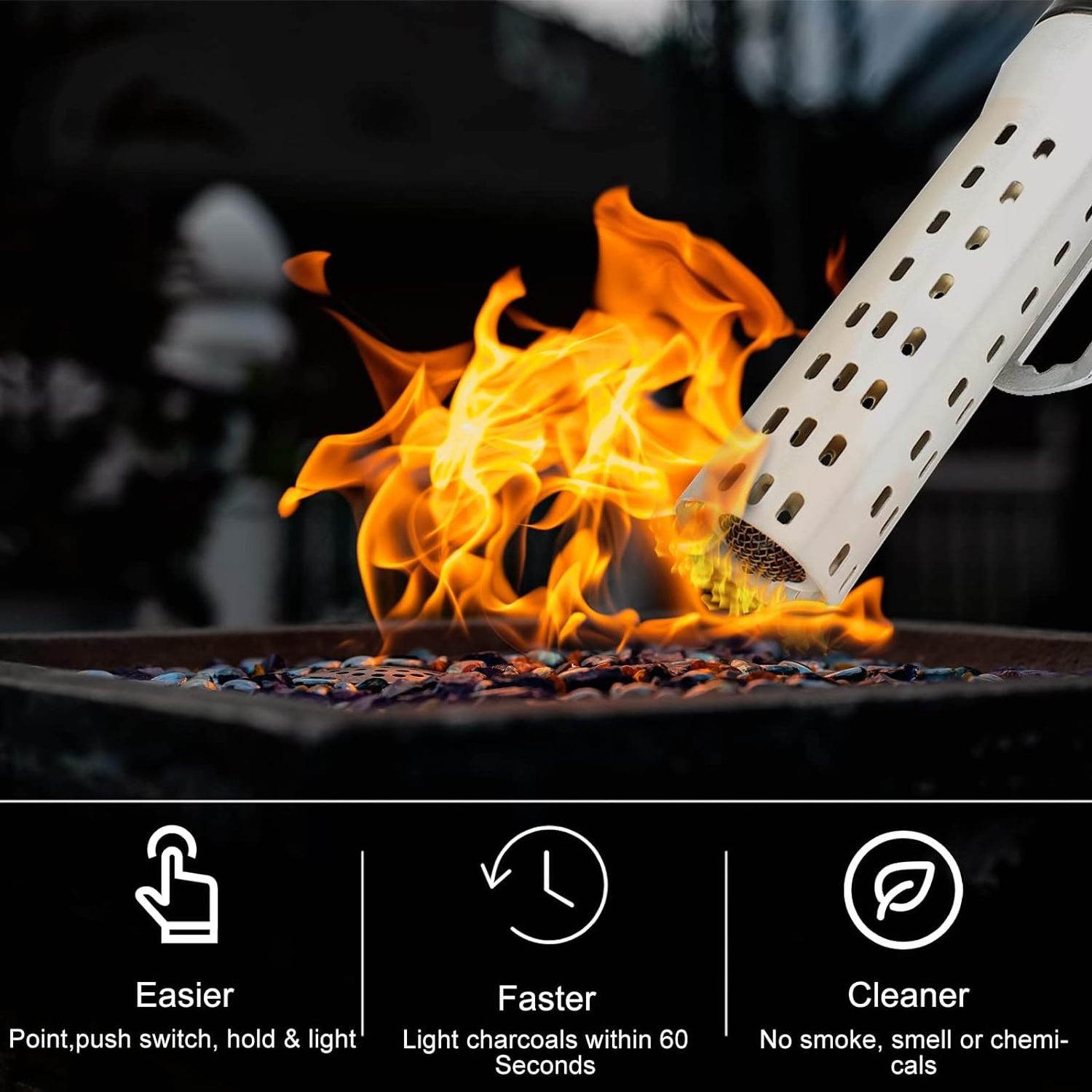 Smoker 2 Burners Stove Foldable Fire Bowl Stick Portable Barbeque Grill Charcoal Bbq Lighter Starter