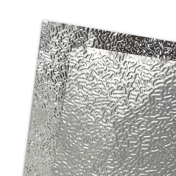 excellent EMBOSSED ALUMINUM FOIL WITH PE COATING 105 MICRON (MFG FOR INSTALLATION FORM)