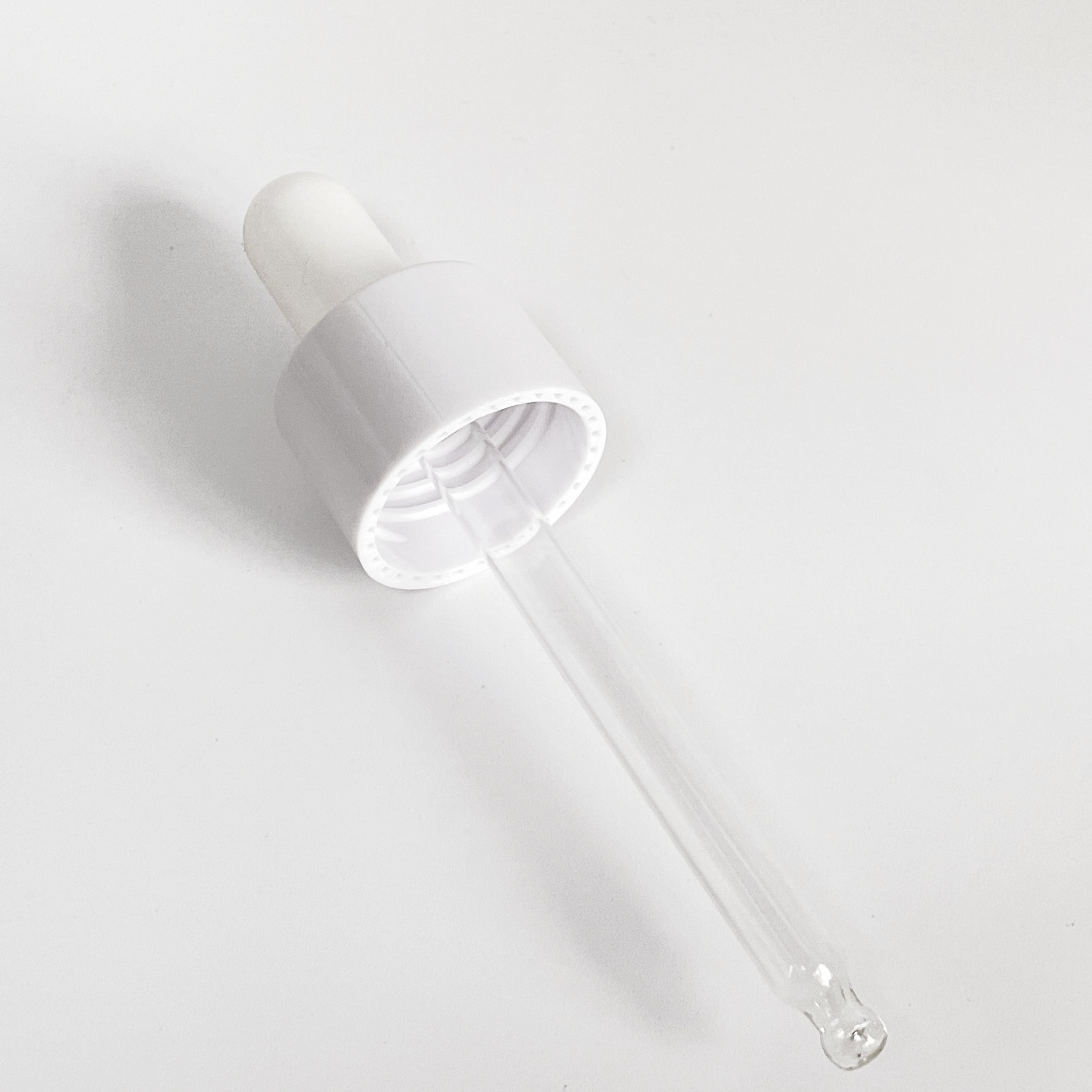 24/410 ABS PP Plastic White Dropper Cap With Pipette