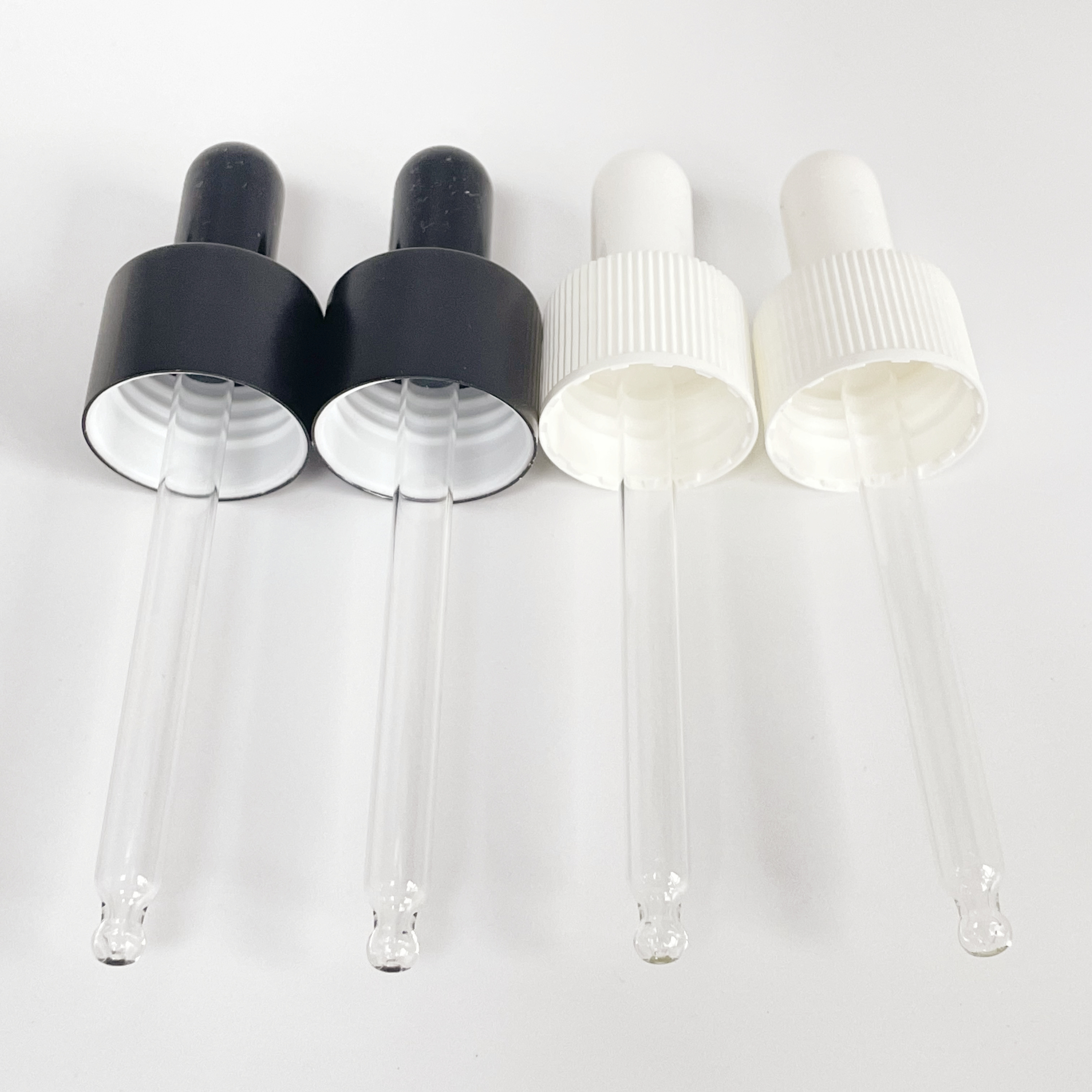 24/410 ABS PP Plastic White Dropper Cap With Pipette