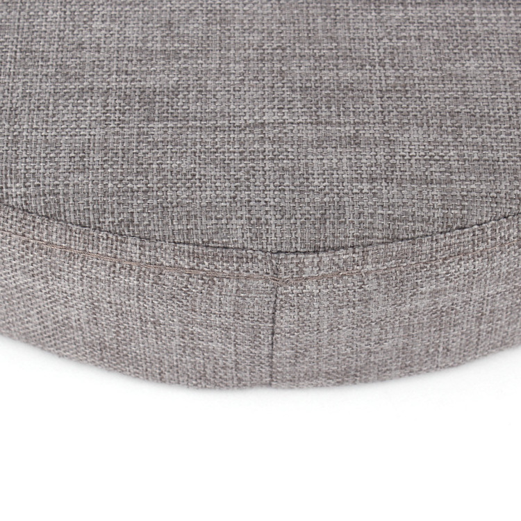 modern style decorative foldable grey fabric round folding storage box ottoman footrest stool