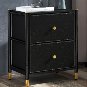 nightstand bedside tables fabric black dresser with 2 storage drawers bedroom furniture