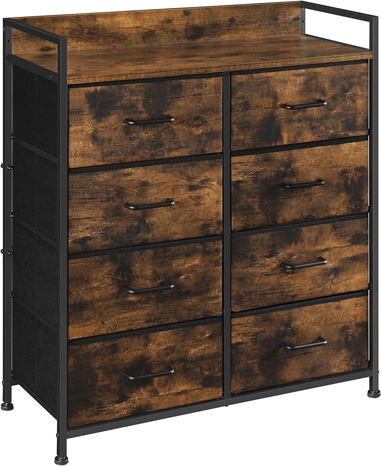 modern style wood fabric dresser with 8 drawers chest storage tower bedroom furniture