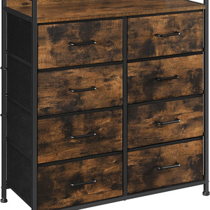 modern style wood fabric dresser with 8 drawers chest storage tower bedroom furniture