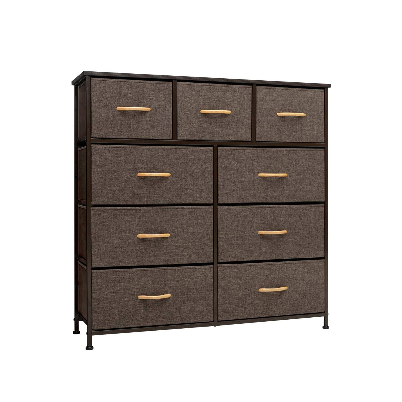 Customized high quality contemporary black luxury dresser chest of 9 drawers for clothing