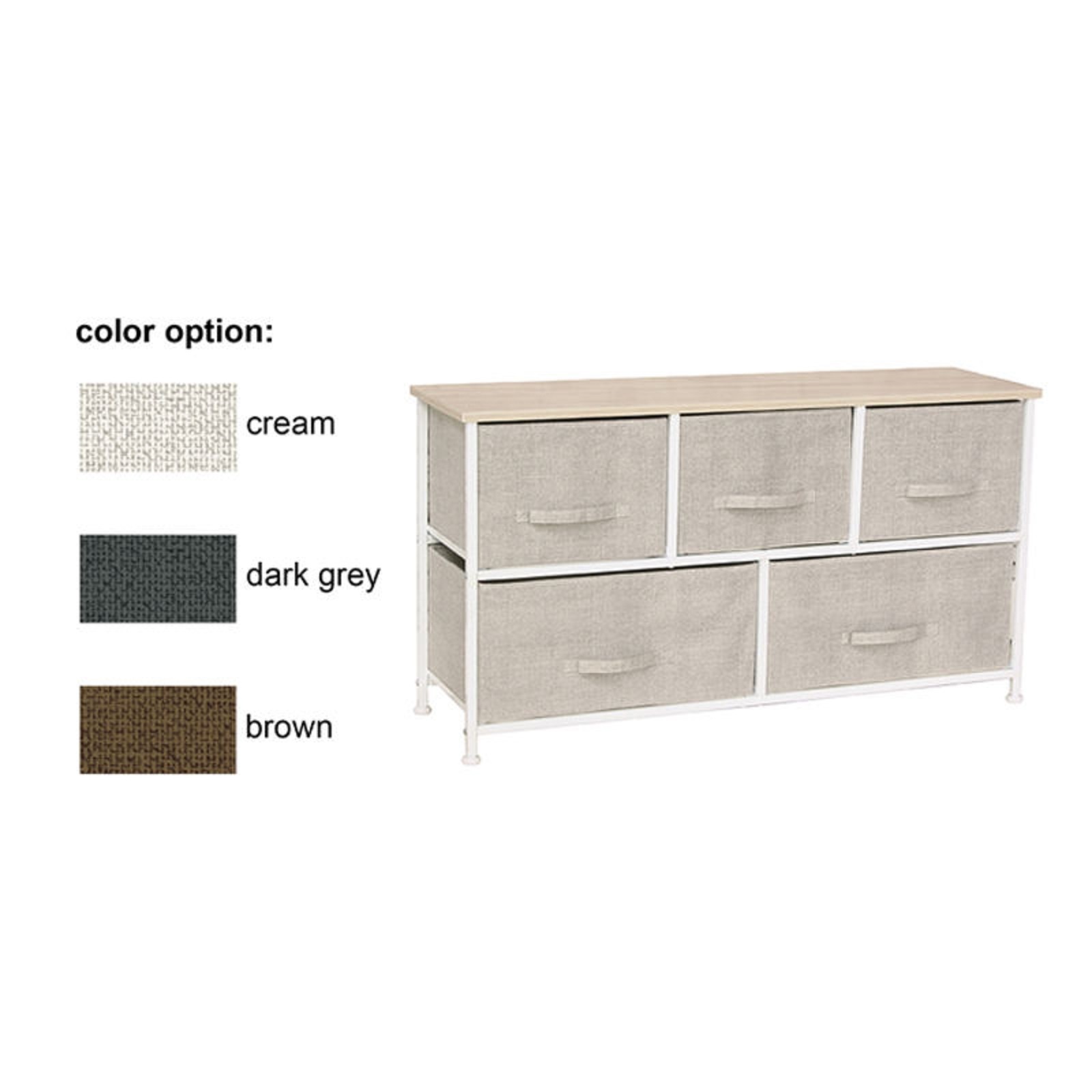 fabric grey foldable dresser 7 drawers cloth storage organizer bedroom furniture