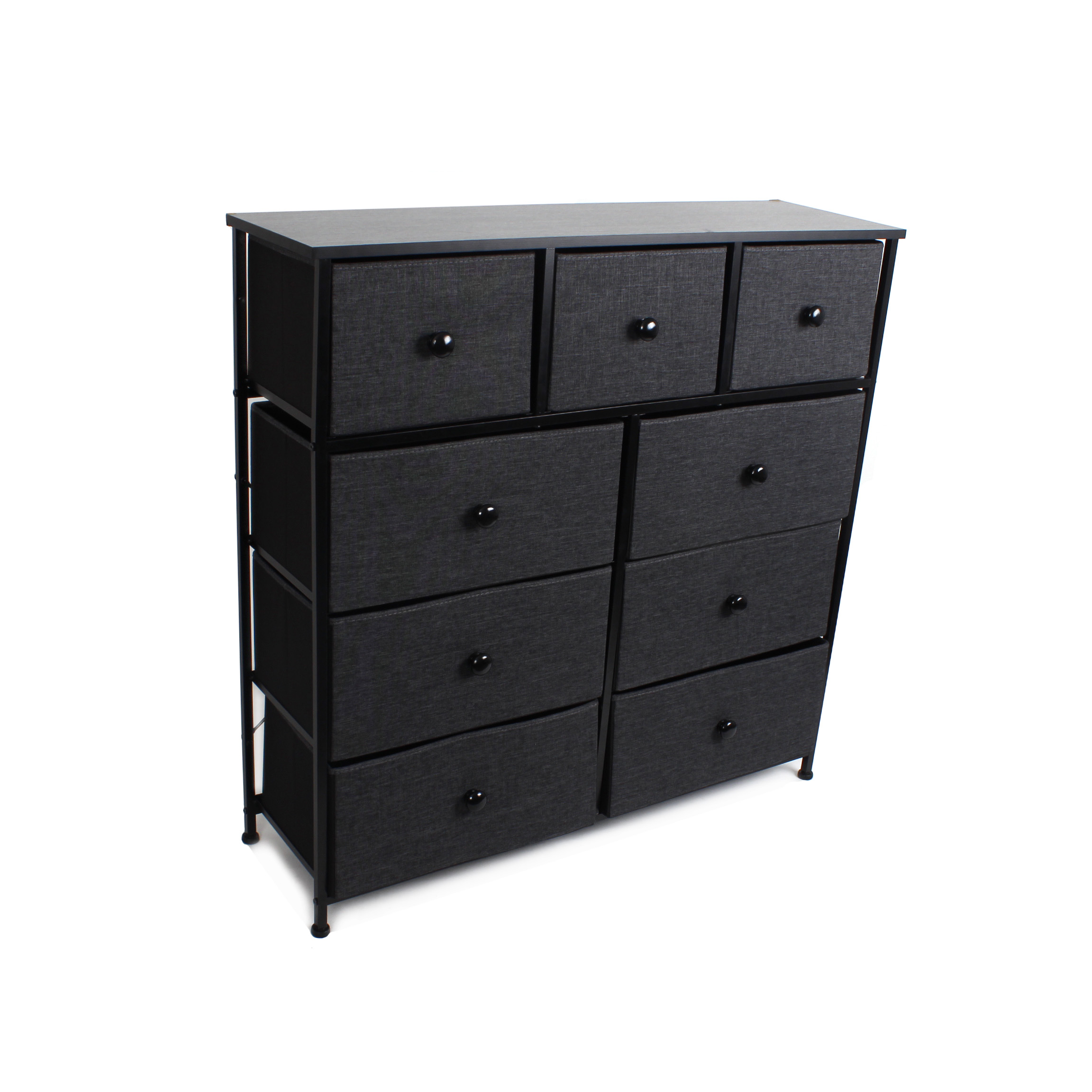 Customized high quality contemporary black luxury dresser chest of 9 drawers for clothing