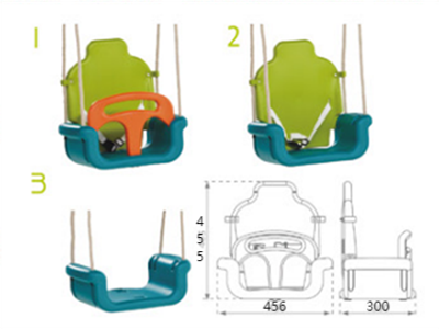 Low Price Outdoor High Back PE Plastic Baby Swing Chairs for Kids