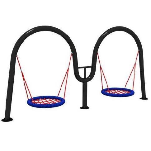 High Quality Outdoor Garden Kid Big Round Bird Nest Safe Commercial  Playground Rope Net Swing for Outside Garden Park Stock