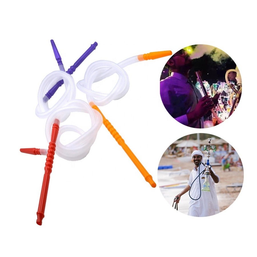 China Eco-Friendly Narguile Hookah Accessories Colorful Plastic Disposable Shisha Pipe Hookah Hose With Tips