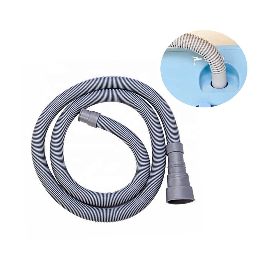 High Resistance Flexible Plastic Black White Corrugated Flexible Drain Pipe 3 Inch PVC Suction Water Hose For Washing Machine