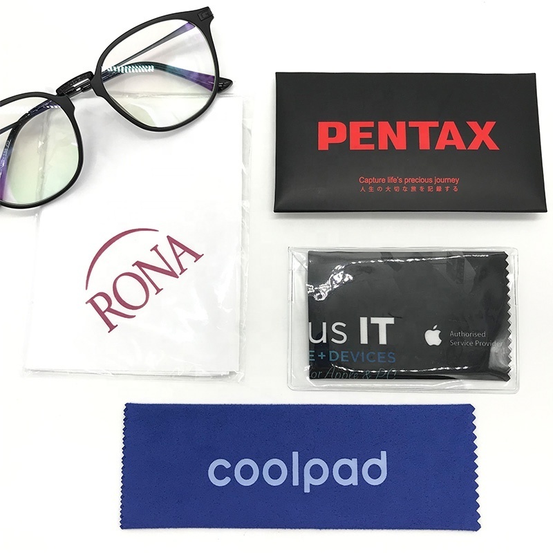 Personalized logo printing promotion gift eco-friendly soft microfiber lens eyeglasses sunglasses jewelry glasses cleaning cloth