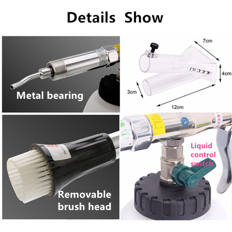 2 in 1 Bearing  Car Cleaning Tool High Pressure Foam Gun  Automotive Interior Dry Cleaning Car Vacuum Tornado gun