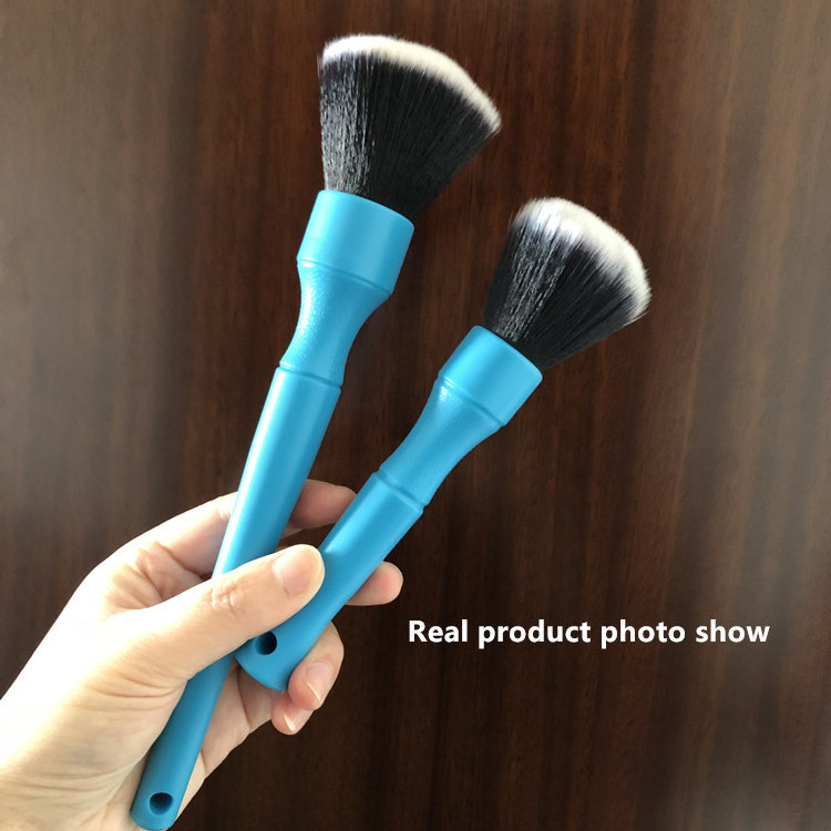 Car washing Detailing Brush Kit, Ultra-Soft Auto Comfortable Grip Durable PP Scratch Free Microfiber cleaning Brush