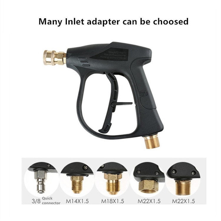 High Pressure Power Washer Short Gun Kit Including 5 Spray Nozzles 1/4'' Quick-Connect M22 14mm Adapter