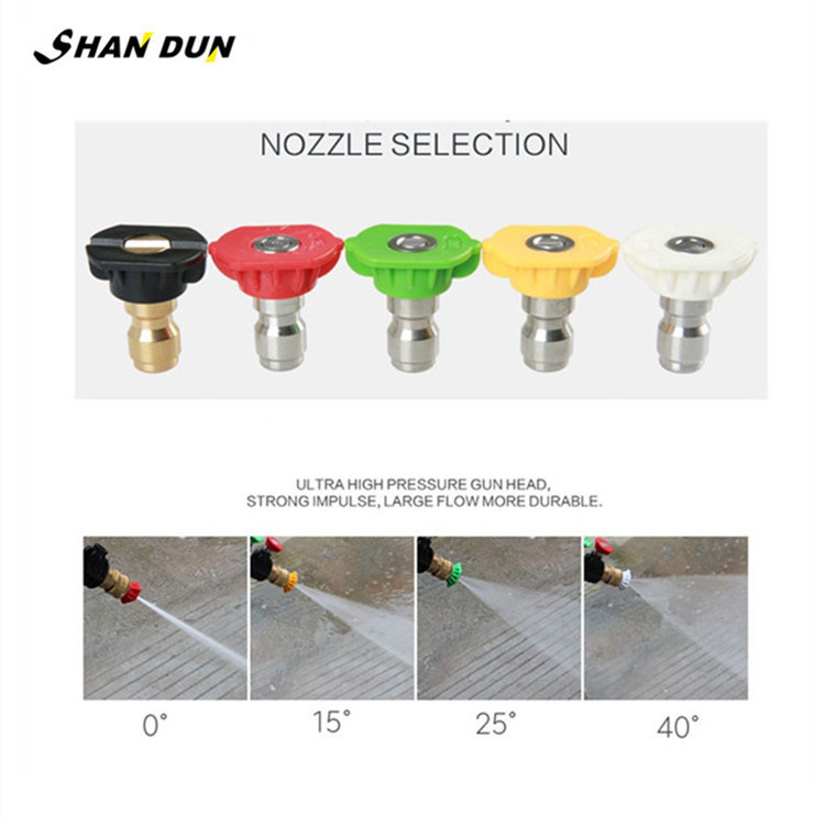 High Pressure Power Washer Short Gun Kit Including 5 Spray Nozzles 1/4'' Quick-Connect M22 14mm Adapter