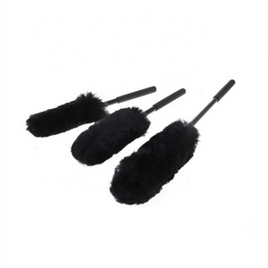 3Pcs High Quality Antistatic Car Cleaning 100% Wool Wheel Brush Non-scratch Car tire wool Detailing Wash Brushes