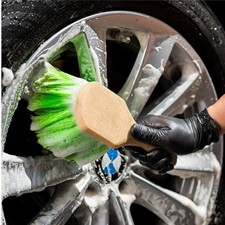 Car hub cleaning brush,Multi-functional ring cleaning soft bristle Wheel & Tire Brush, Detail Cleaning Brush Short Handle