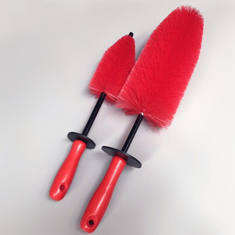 Plastic Handle Red Microfiber Car Wash Brush No Scratch Foam Brush Washing for Car Wheel Brush