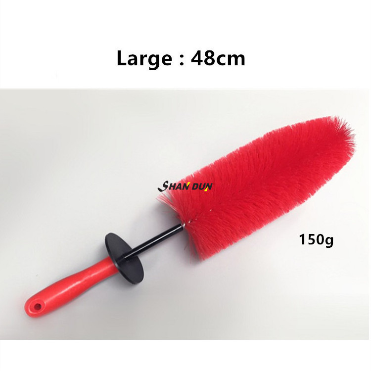 Plastic Handle Red Microfiber Car Wash Brush No Scratch Foam Brush Washing for Car Wheel Brush