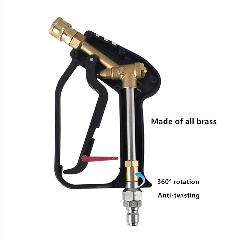 4000Psi Pressure Washer Spray Gun With anti-wind 3/8 Quick Connector 280bar Brass body Car Wash Power water trigger Gun