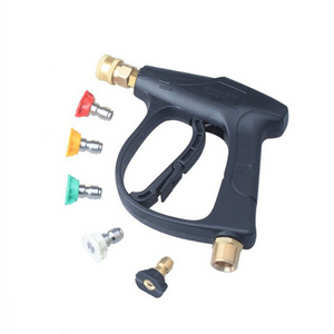 High Pressure Power Washer Short Gun Kit Including 5 Spray Nozzles 1/4'' Quick-Connect M22 14mm Adapter