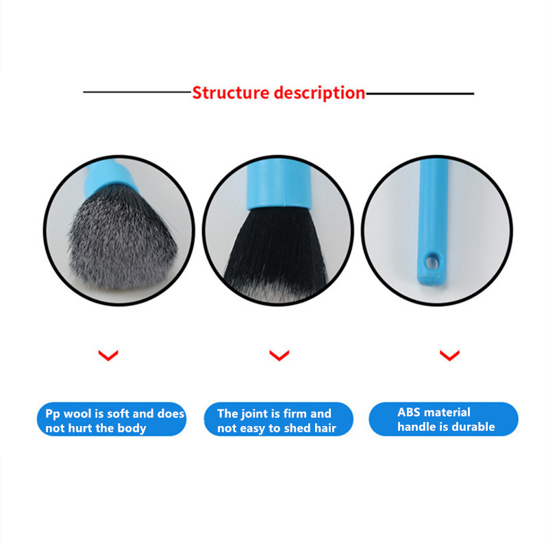 Car washing Detailing Brush Kit, Ultra-Soft Auto Comfortable Grip Durable PP Scratch Free Microfiber cleaning Brush