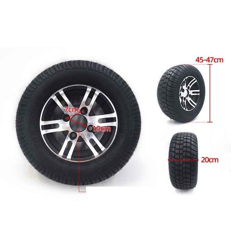 Golf cart aluminum wheel wide tire 10 inch vacuum tire