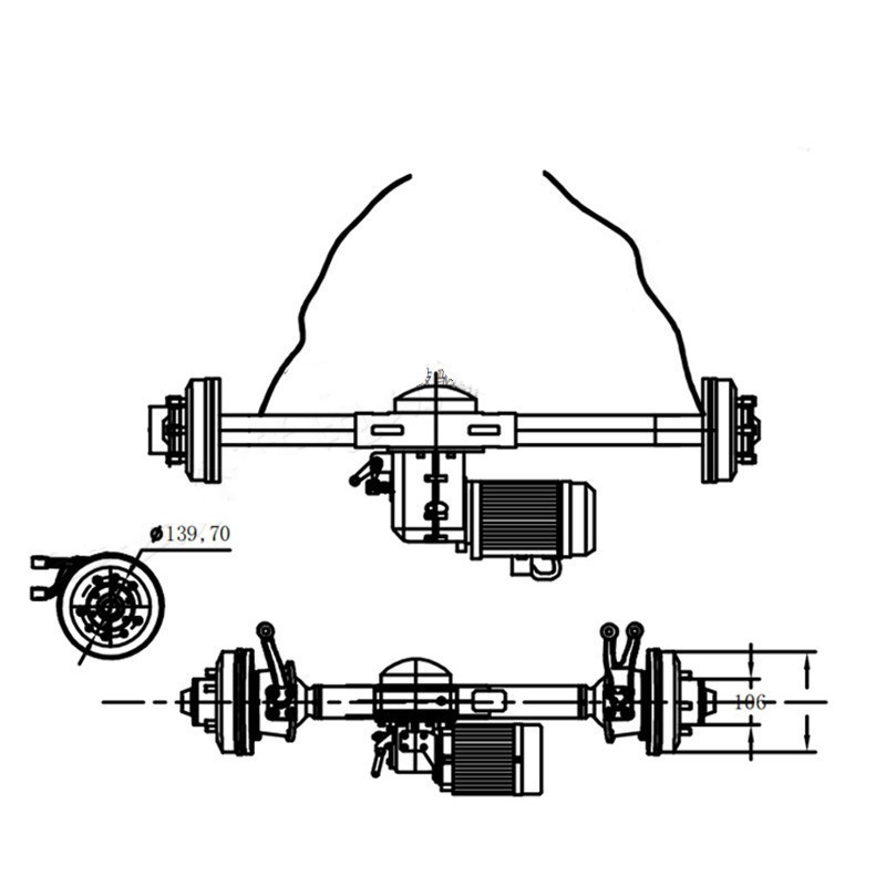 High load front rear drive assembly 4WD vehicle conversion 72V 7.5KW 2000kg load electric car conversion kit