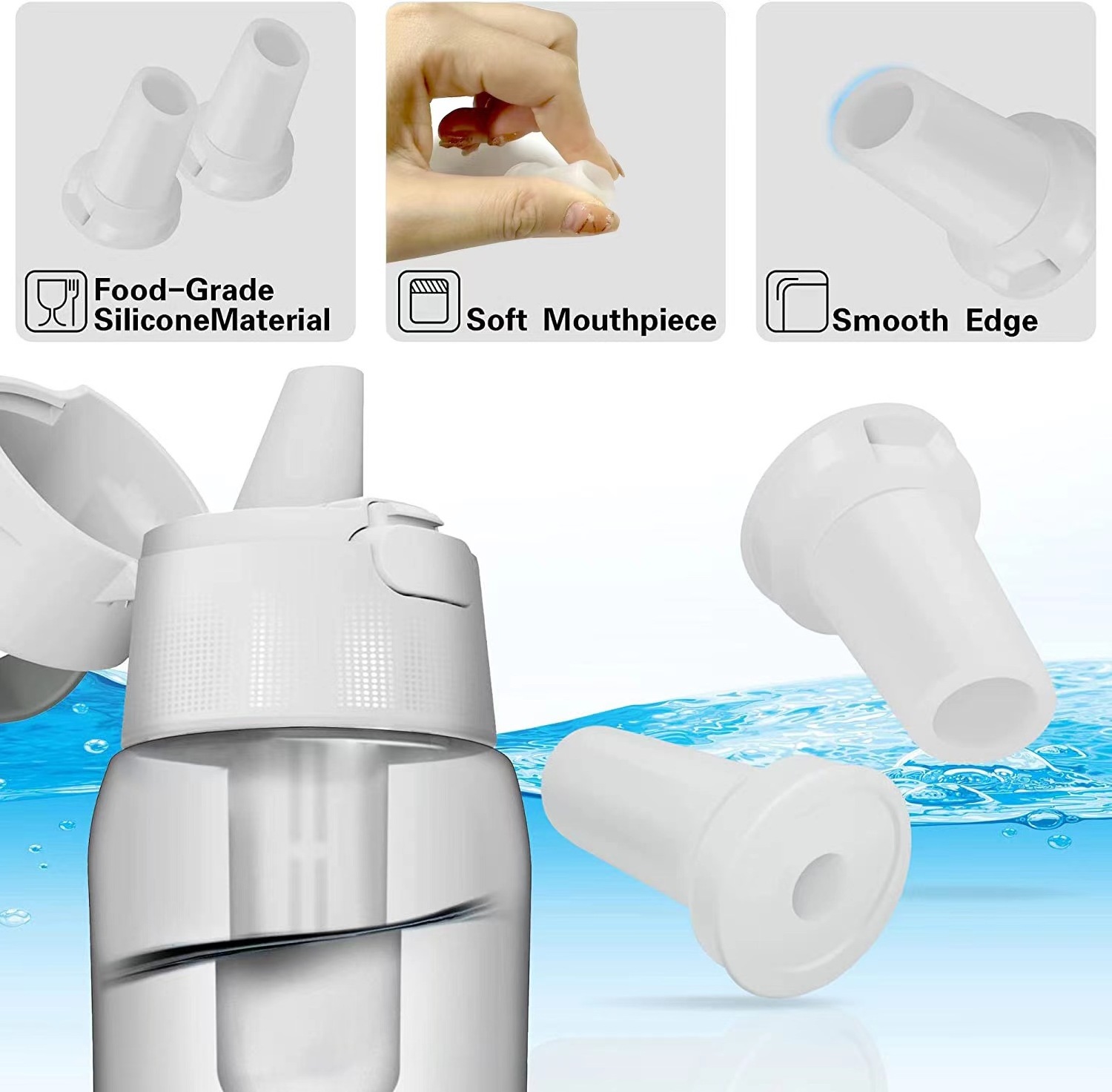 Bite Valve Replacement Replacement White Silicone Spout for Water Bottle In Stock