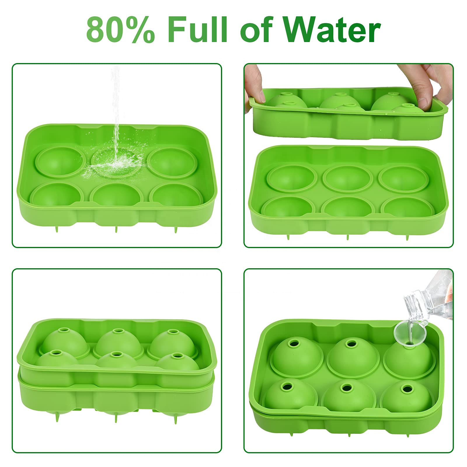 Variety shape Ice Ball Tray Freezer Balls Moulds Maker Custom Silicone Set Of 10 Ice  Cube Tray Tube For Coffee