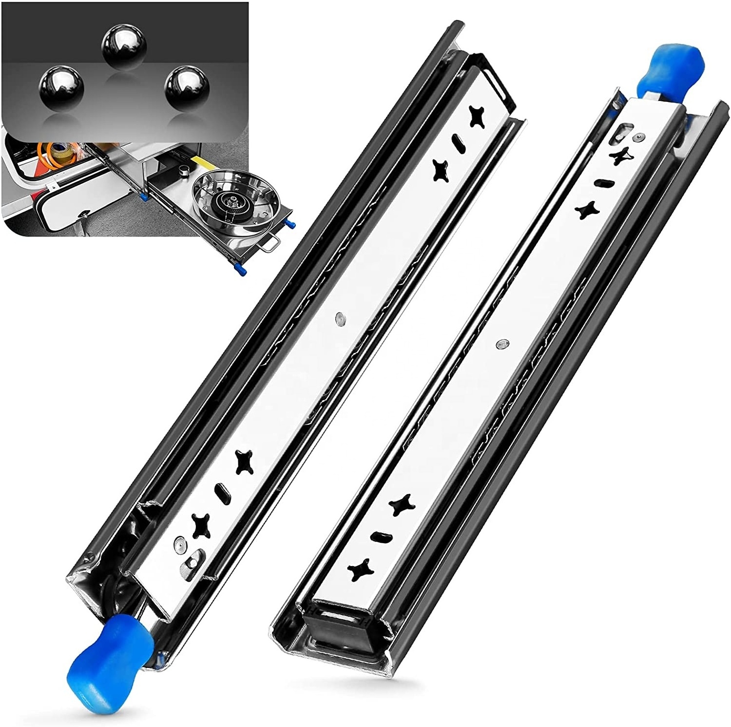 SNEIDA 900mm 120KG Load Rating Heavy Duty locking Drawer Slide rails for tool cabinet