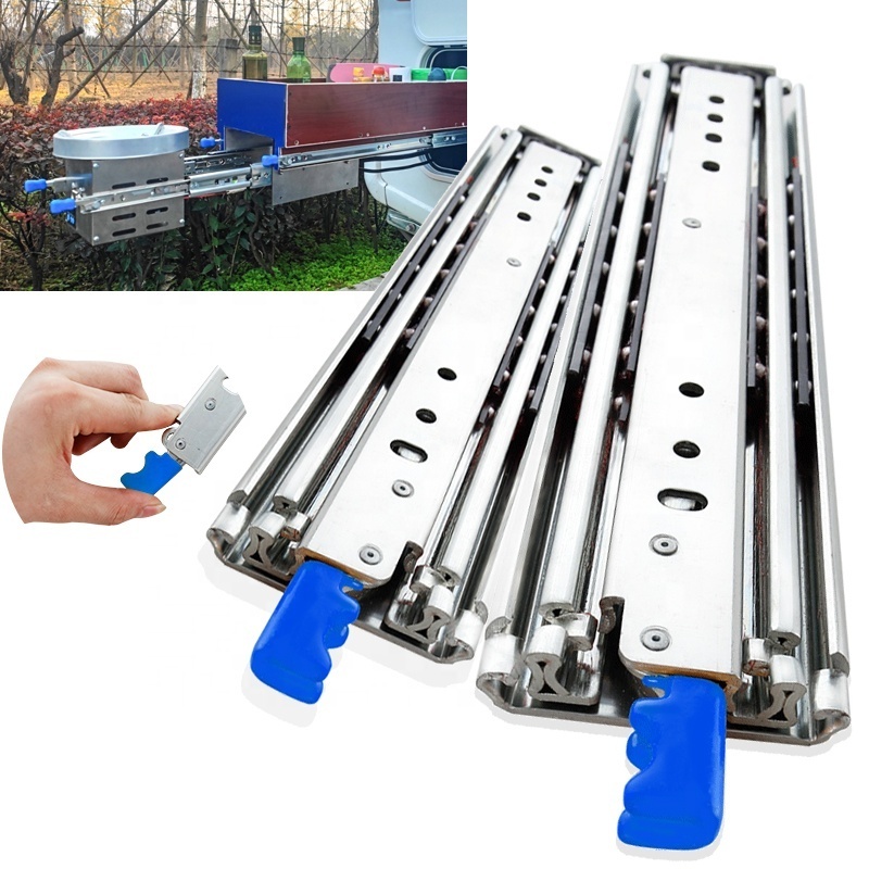 SNEIDA 60inch 76mm 500LBS Hardware Heavy Duty Drawer Slides 100%Extension Runner for Drawer Telescopic Slides for RV VAN