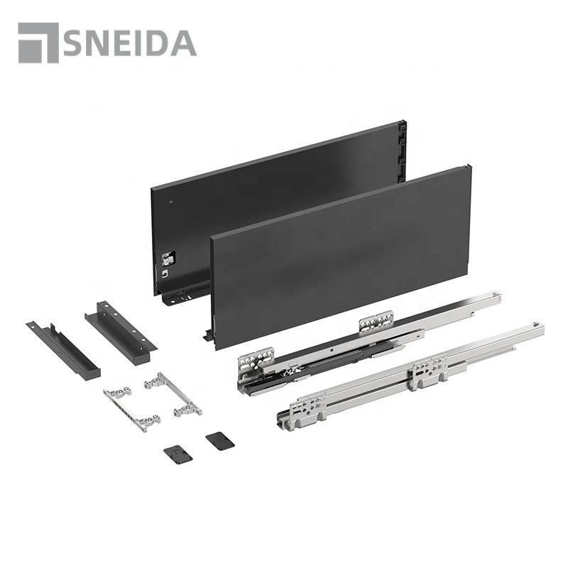 SNEIDA Undermount Drawer Slide Guide Rail Telescopic Ball Plain Bearing Slide Galvanized Modern Kitchen Hardware Kitchen Runner