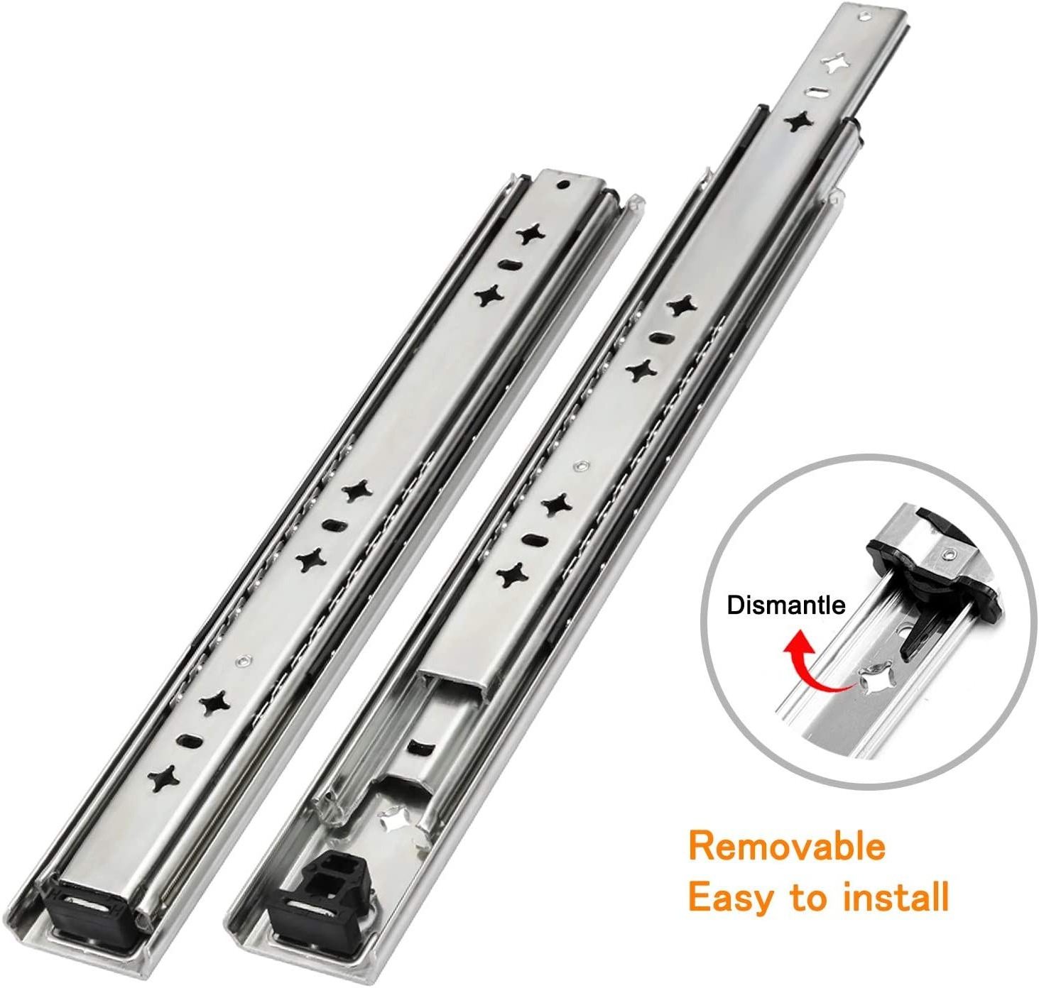 SNEIDA 53mm three-section slide rail with lock thickened telescope industrial rail heavy duty drawer slides