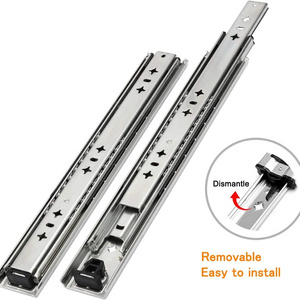 SNEIDA 53mm three-section slide rail with lock thickened telescope industrial rail heavy duty drawer slides