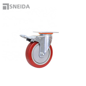 SNEIDA Supermarket Shopping Cart PVC Swivel Caster Wheels Trolley Locking Industrial Wheelsairport Type Casters