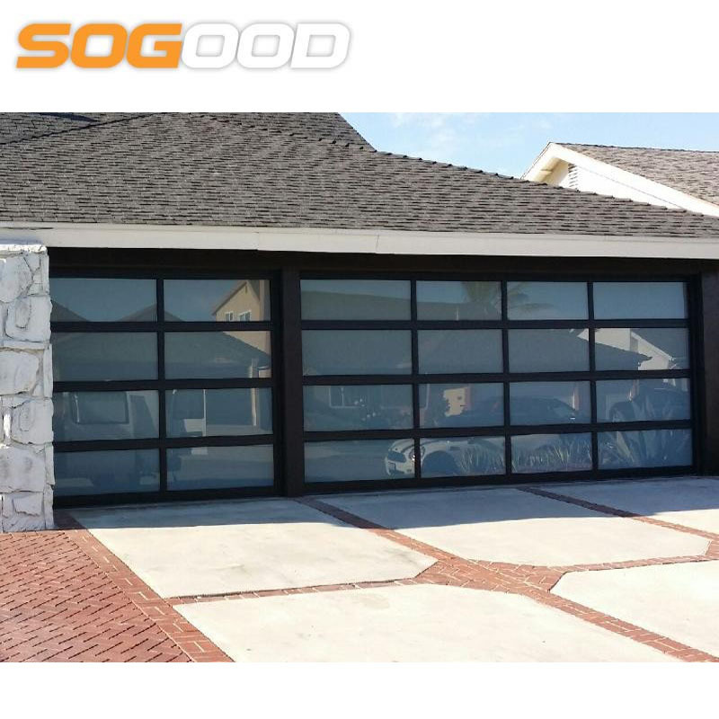 aluminum frame 8x7 clear plexiglass glass garage door usa