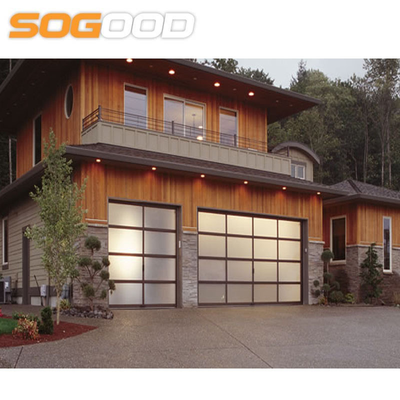 aluminum frame 8x7 clear plexiglass glass garage door usa