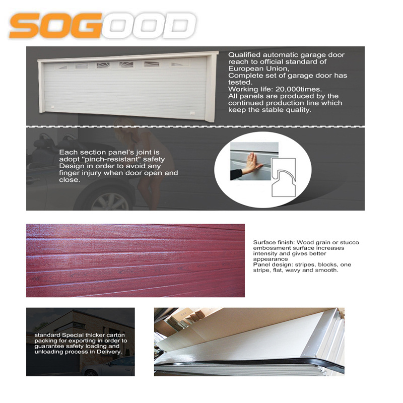 40mm thickness customized  size roller steel horizontal floding garage doors prices lowes