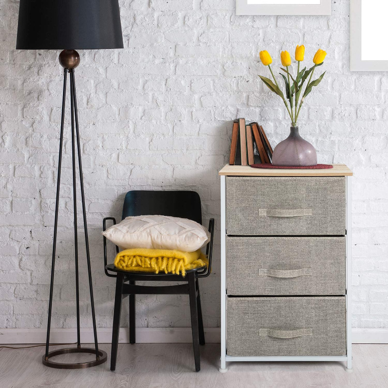 Dresser with 3 Drawers Furniture Storage Tower Unit